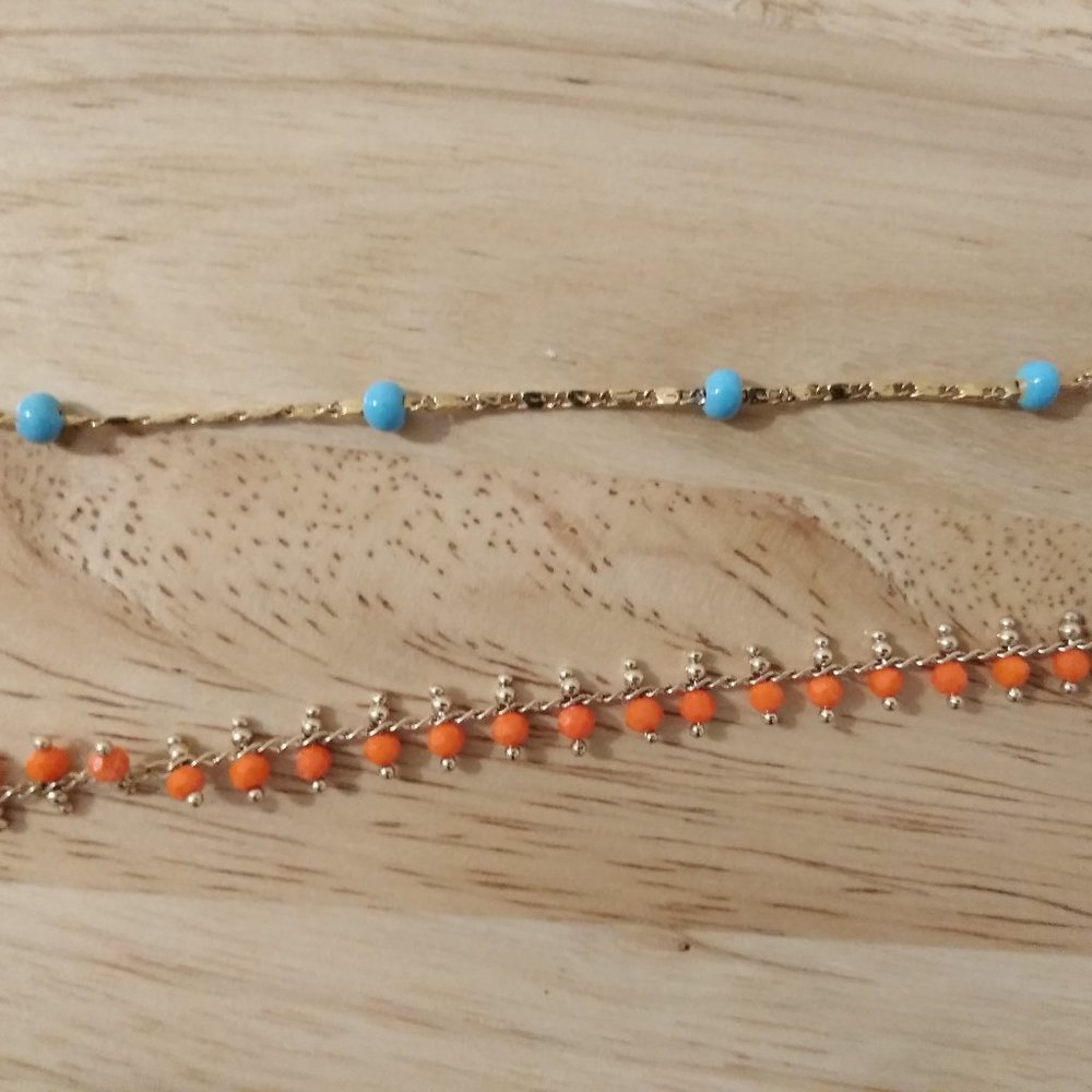 Two thin beaded necklaces